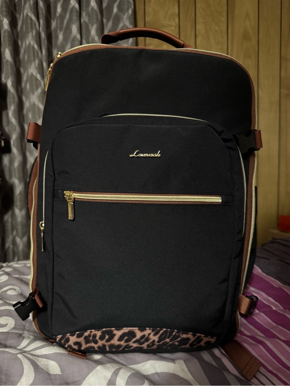 LOVEVOOK leopard travel backpack